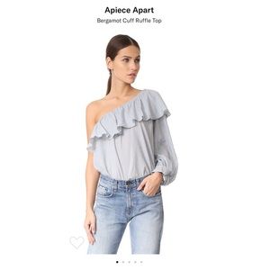 Apiece Apart Bergamot One Shoulder Ruffle Top
